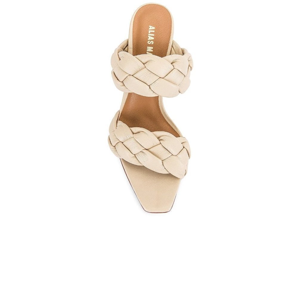 Alias Mae High Heels Isla Mules in Bone 38 7 Womens Braided Sandals